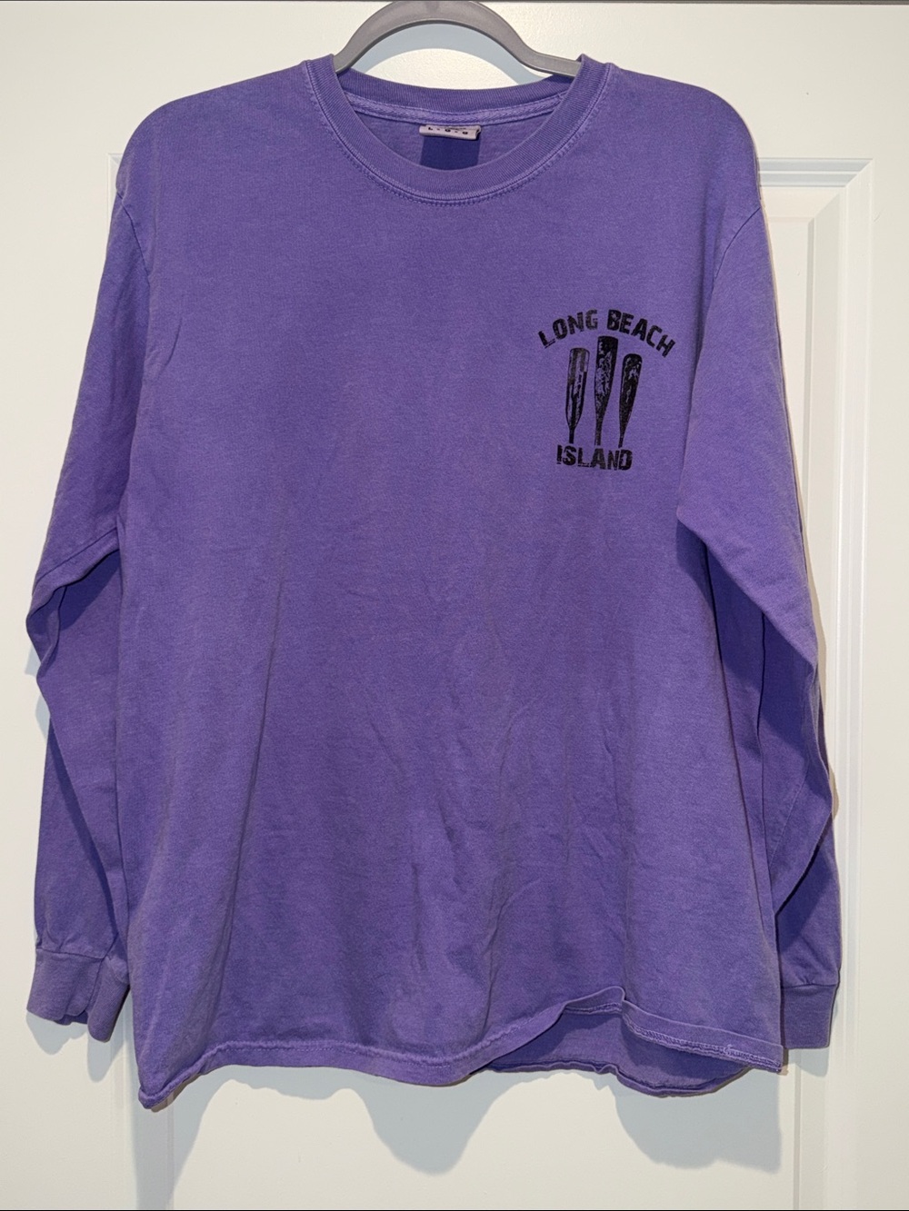 Long Beach Island Purple Graphic Long Sleeve Tee